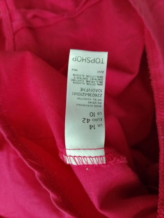 Sukienka bez rękawów  bąbka fuksja+biel M/L r.