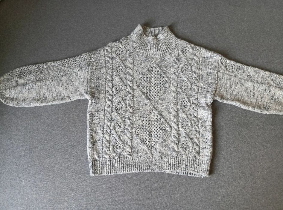 Szary sweter warkocz ONLY
