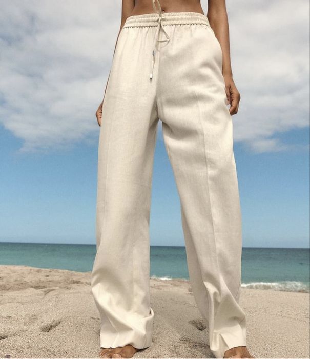 Zara брюки лен xs