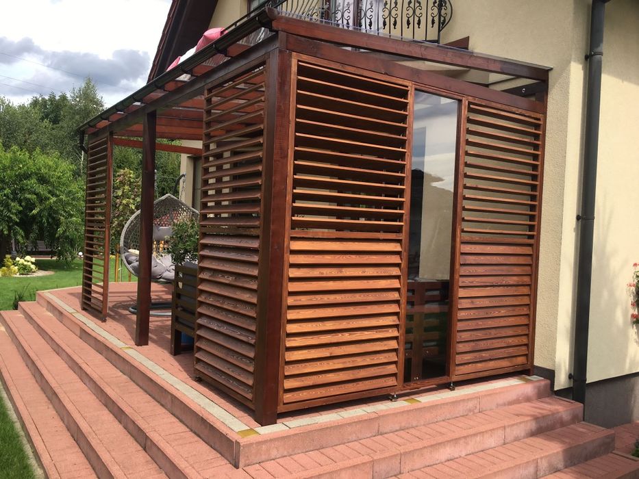 Zadaszenie tarasu, wiata, domek, zadaszenie, donice - krótki termin re