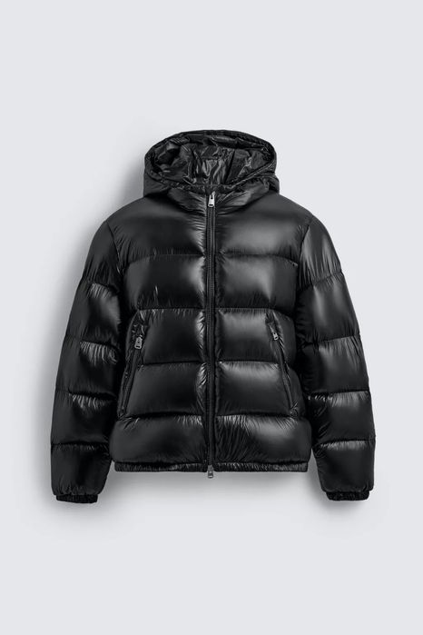 Zara puffer black jacket пуховик zara куртка zara м-л размер