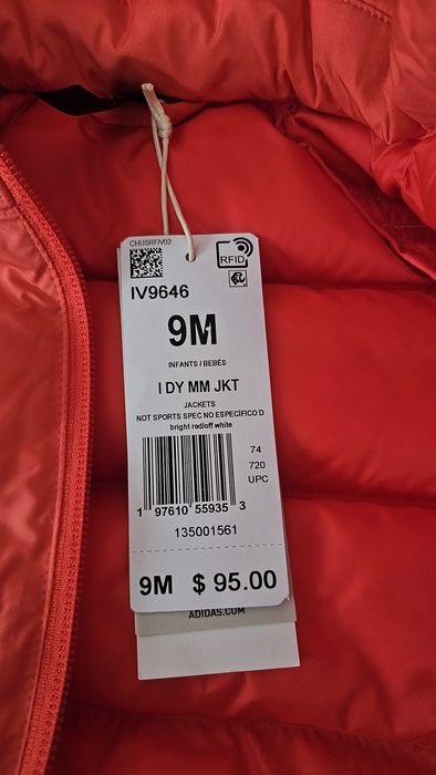 Куртка для немовлят adidas I DY MM JKT вік 6-9міс. вік 9міс.