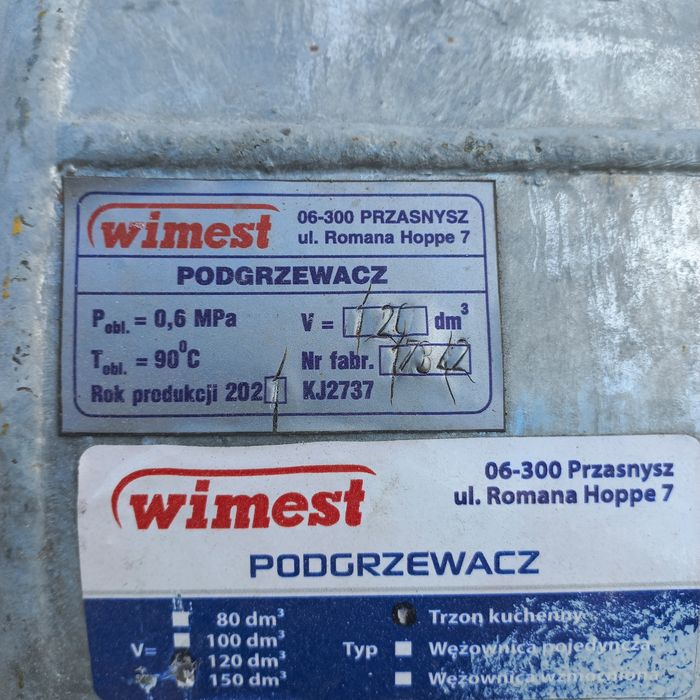 Wimest podgrzewacz wody 120l