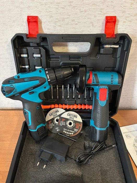 Набір Шуруповерт та Болгарка міні 2 акб 18V