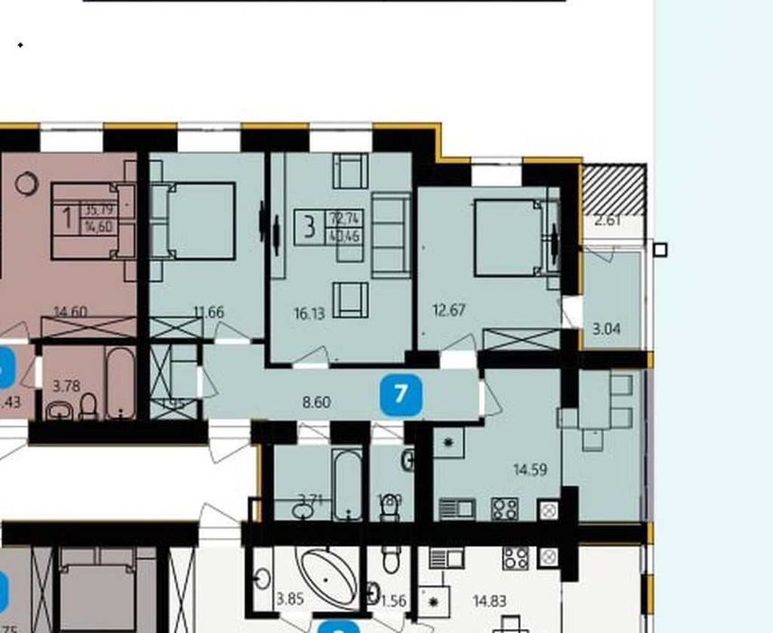 3к видова квартира в престижному ЖК River Park, Виставка VRV ID: 41647