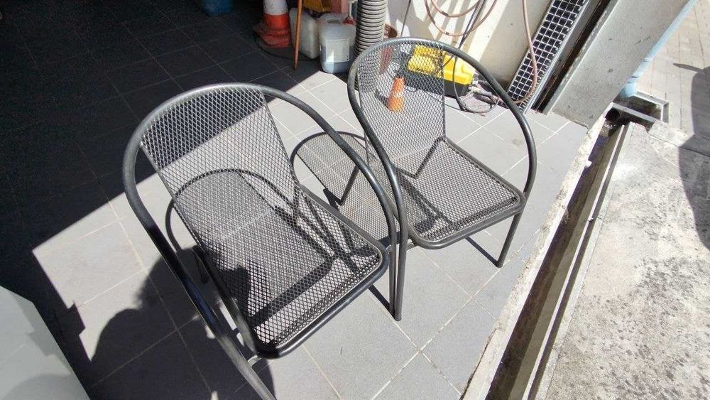 6 Cadeiras de Jardim em Ferro Galvanizado com Almofadas