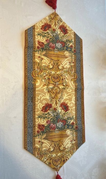 Gobelinowa zakardowa bawelniana serweta, rozmiar 45/112 cm bez pompono