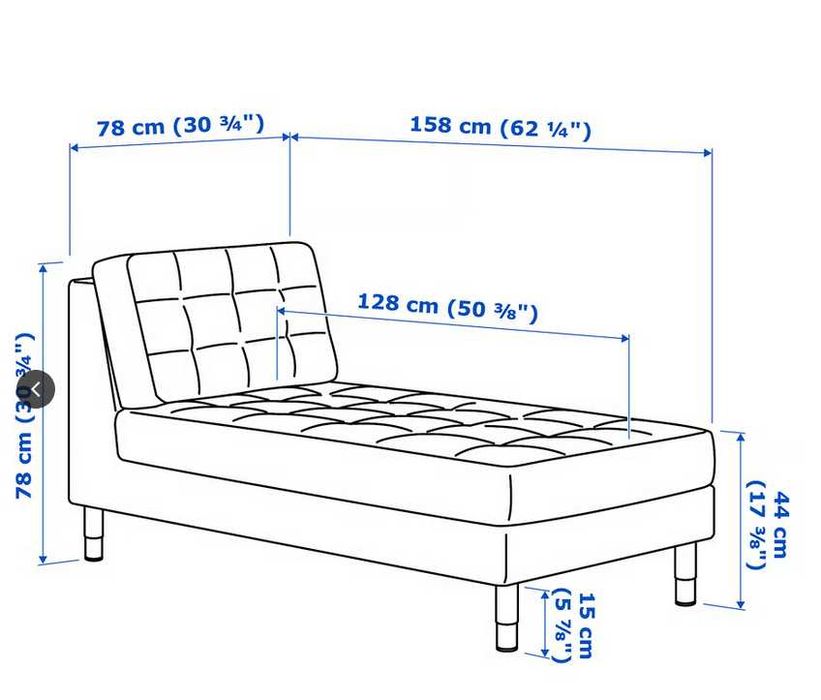 Sofá chaise longue do Ikea Landscrona