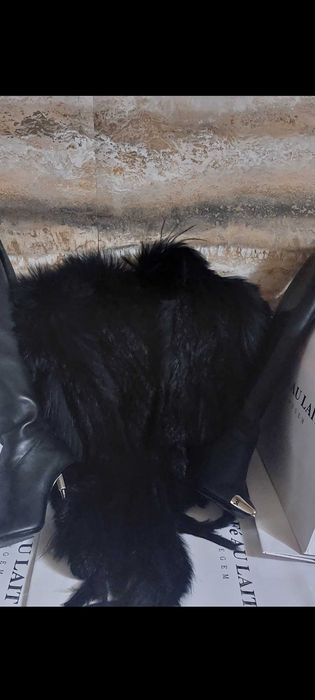 Piękna kamizela połaczenie lisa naturalnego z futrem z króliczka