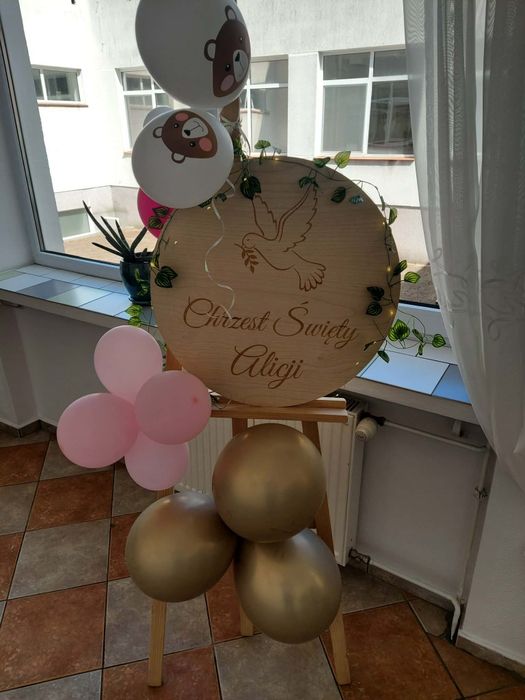 Tablica powitalna chrzest święty + toper na tort