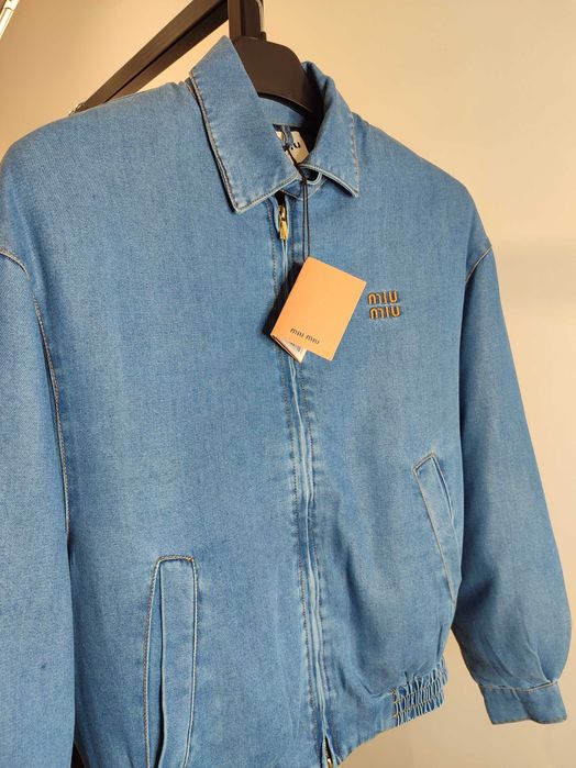 Пуховик джинсовий Miu Miu Denim Down Jacket Navy