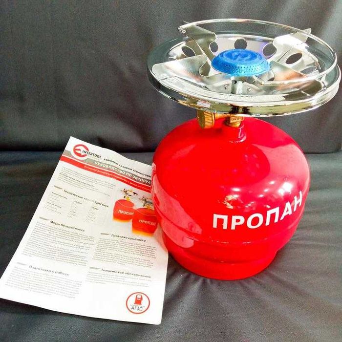 Кемпінговий туристичний набір з горелкою на 5 - 8 л (газовий балон)