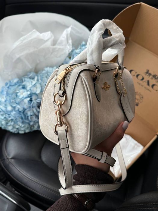 Сумка Coach Rowan Satchel Bag / сумочка коуч коач біла маленька
