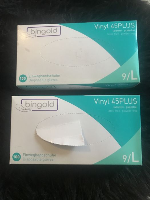 Rękawiczki jednorazowe Bingold Vinyl 45Plus bezpudrowe dobra jakość