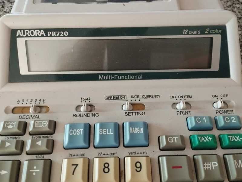 Calculadora de mesa multifunções com impressora