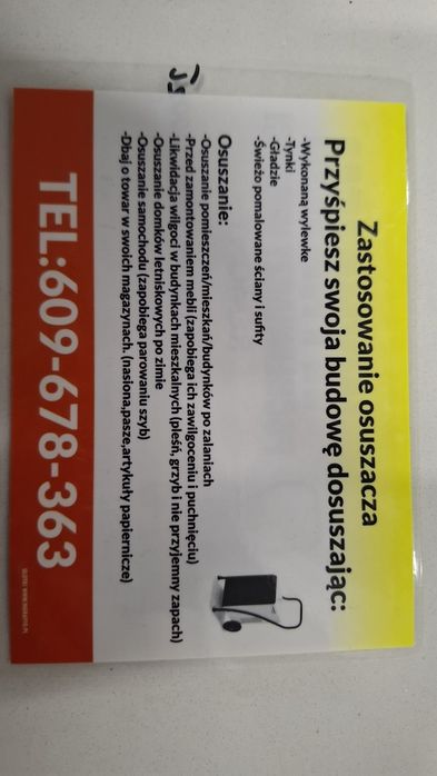 Wynajem osuszaczy Sopot trojmiasto