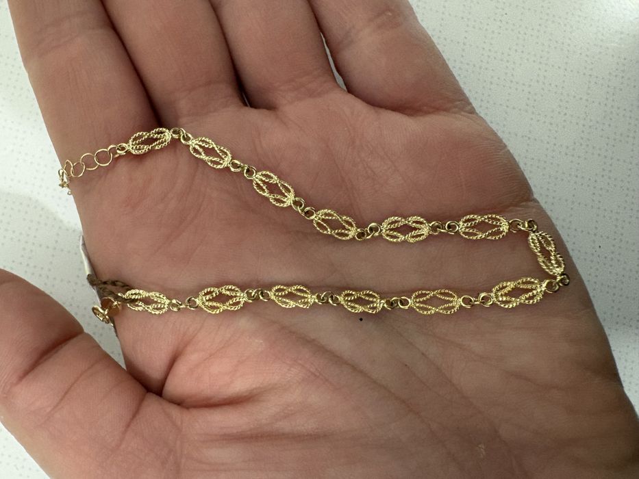 Piękna, nowa, Złota bransoletka, 17-19,5 cm, 2,80  g, proba 585, 14K
