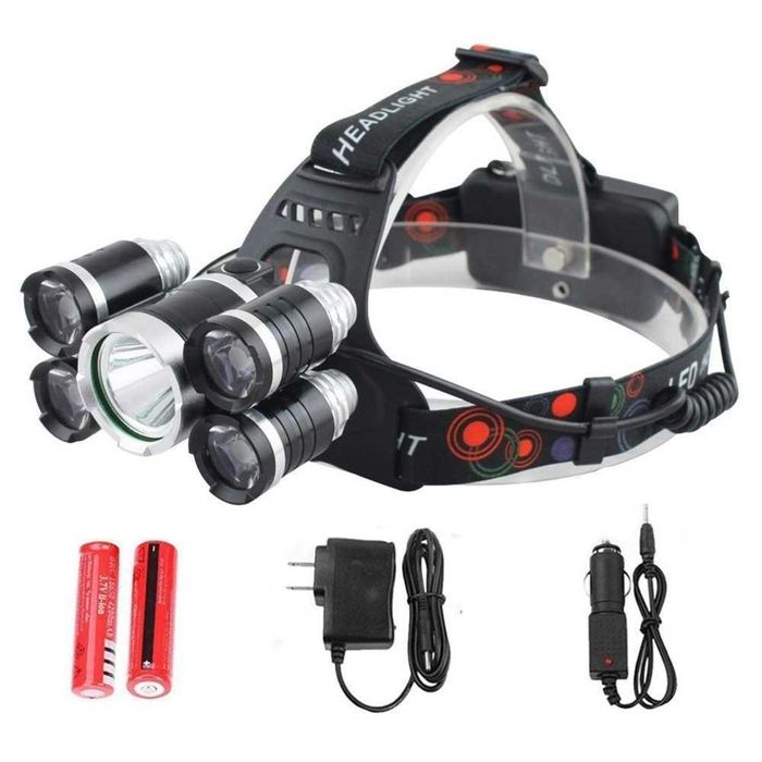 Latarka Czołowa Led Zoom Cree Czołówka Mocna 5xLED