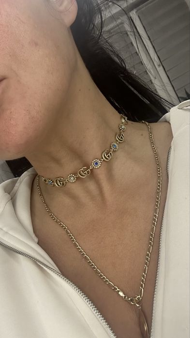 Piekny choker naszyjnik Gucci kwiatki bransoletka