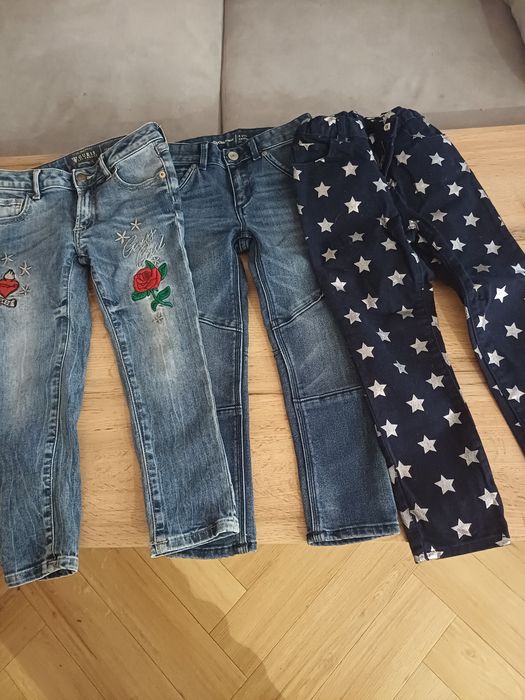Spodnie jeans 3 sztuki Guess i 2 razy Gap 110