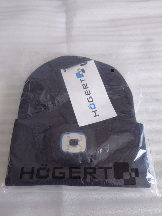 Czapka z Latarką LED Zimowa Uniwersalna Ładowana USB Ciepła 100% Akryl