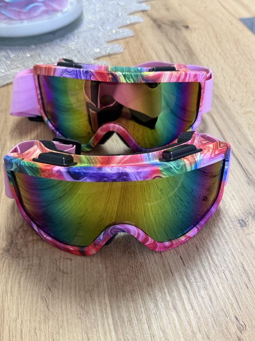 Gogle narciarskie snowboardowe kolorowe 2 sztuki