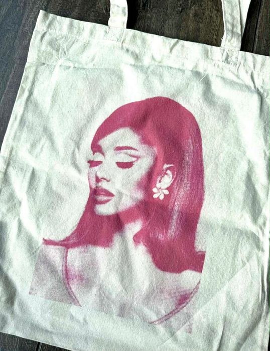 Torba bawełniana torebka tote bag bawełna Ariana Grande pink