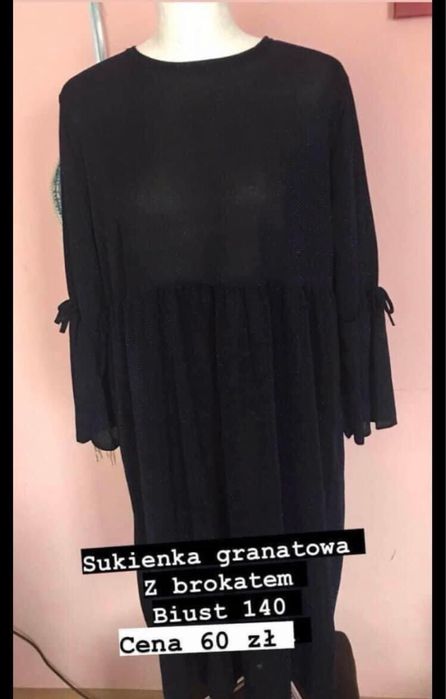 Sukienka z granatowym brokatem biust 130