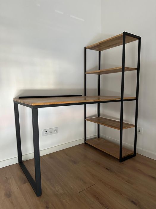 Secretária madeira com estante