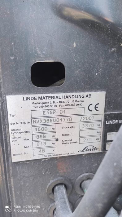 Wózek widłowy elektryczny Linde E16