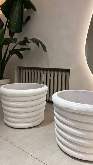 Gliniane białe donice DIY