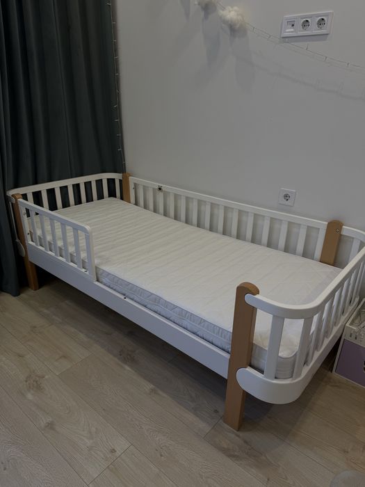 Ліжко дитяче 80х190 ліжко кроватка односпальне підліткове, деревʼяне, матрас дитячий, матрац, купити, Львів