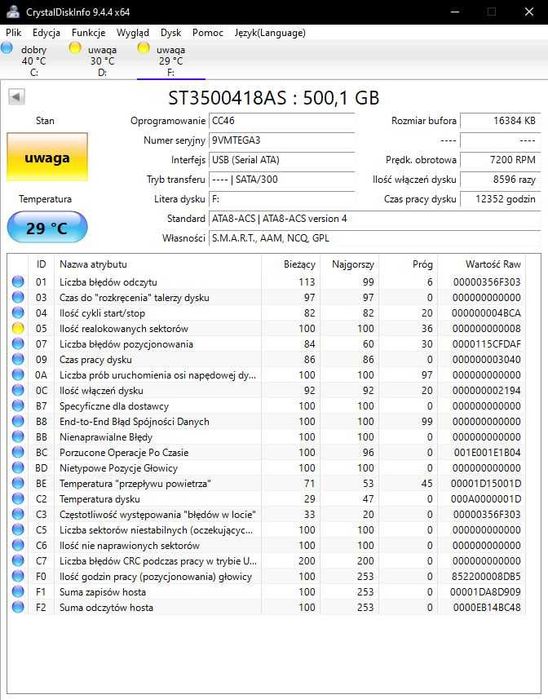 Dysk HDD 160/240/250/500GB