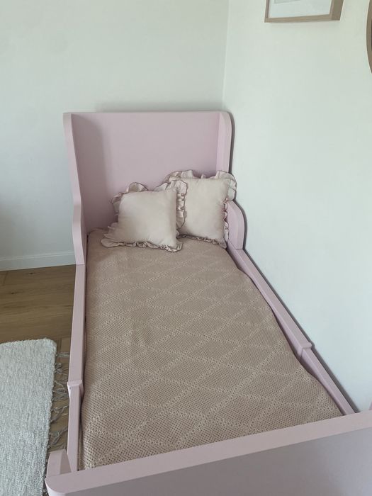 Cama BUSUNGE extensível, rosa claro, 80x200 cm