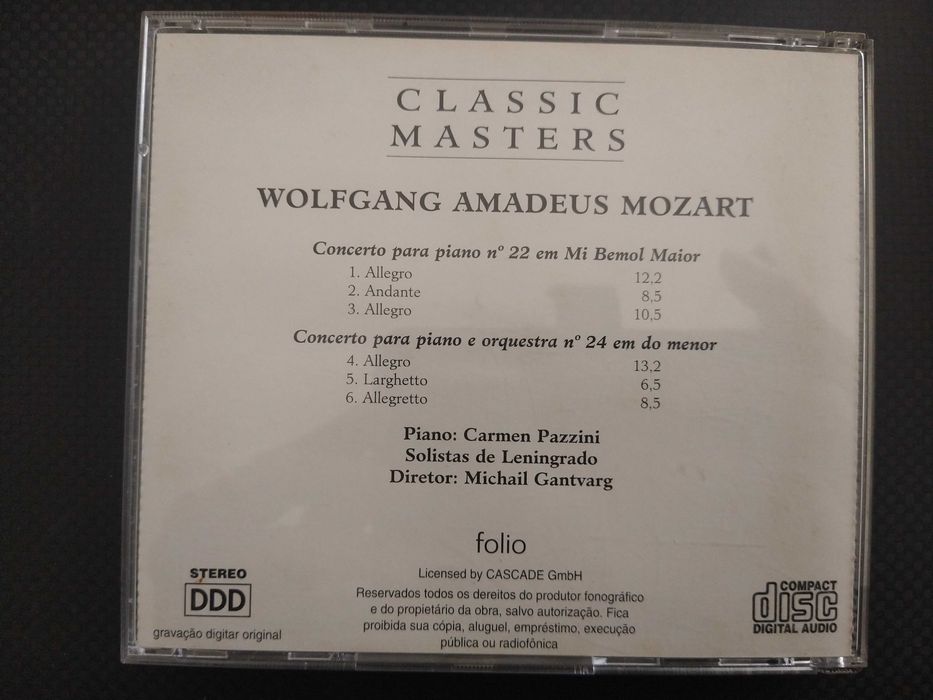 CD Mozart "Concerto para Piano n. 22" - Classic Masters