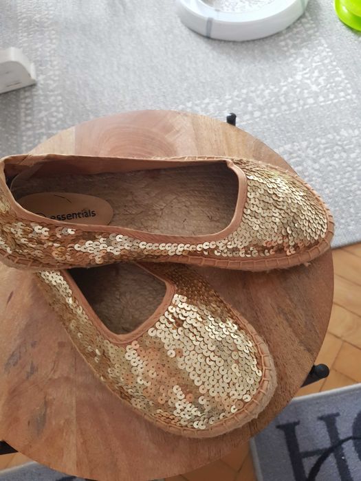 Zlote cekinowe espadryle 39