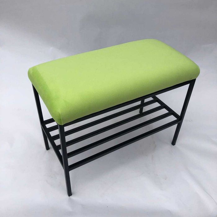 Пуф Банкетка велюрна стяжка поличка для взуття