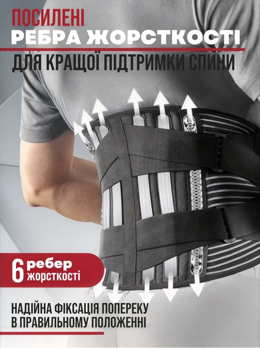 Пояс корсет для спини бандаж для підтримки попереку поясницы ортопедич