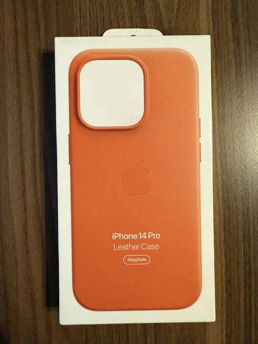 Oryginalne NOWE! etui iPhone 14 Pro Leather Orange ! WROCŁAW!