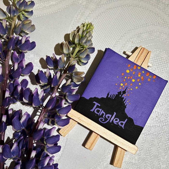 Міні картина на холсті з мольбертом