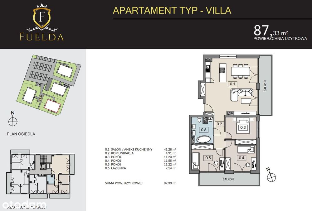 APARTAMENT | kameralne willowe osiedle |4-pokojowe |2x balkon 11m2