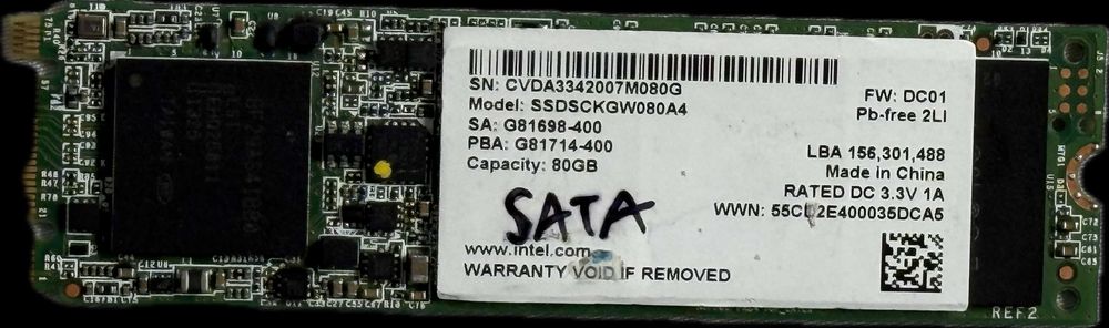 Dysk SSD Intel 80GB M.2 SATA III