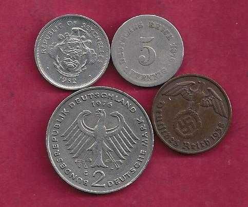 MOEDAS  4  SEICHELES   E    ALEMANHA