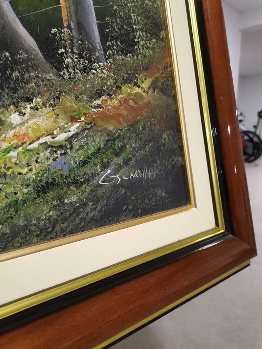 Pintura a óleo com moldura