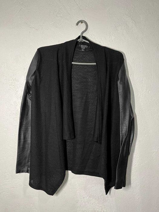 Кофта кардиган Amisu, кожанный рукав, оригинал