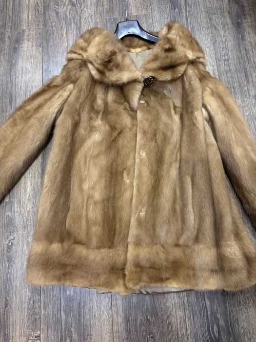 шуба норка кремовая