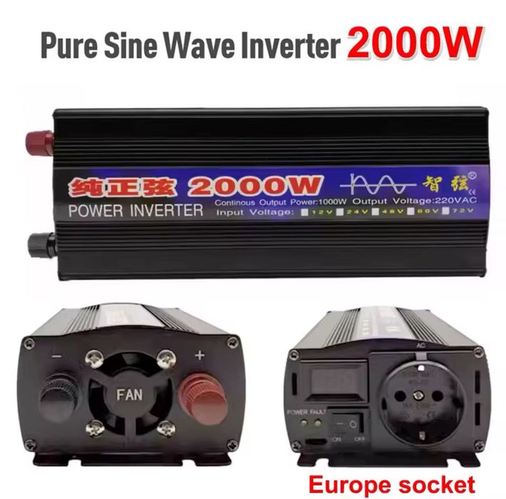 Інвертор 2000w чистий сінус 24В в АС 220