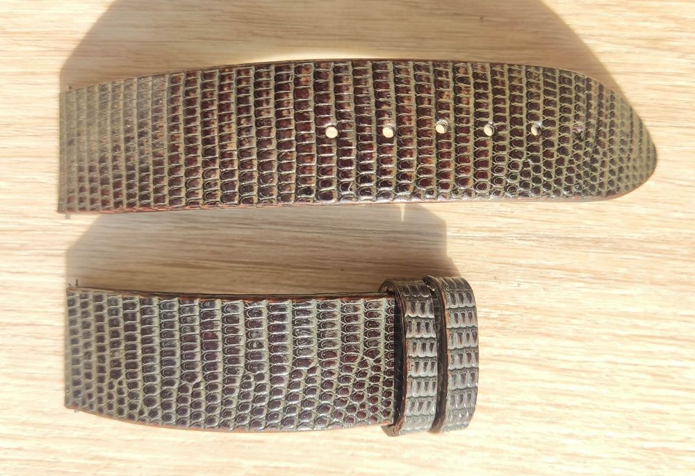 Ремінець для годинника з шкіри ігуани 22мм.