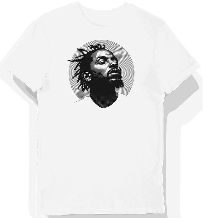 Koszulka męska biała z nadrukiem kultowego rapera M