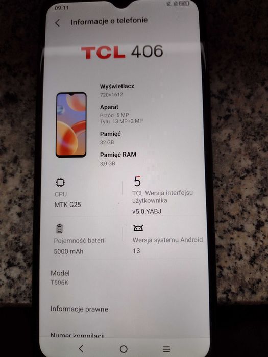 Smartfon TCL 406 3/32gb